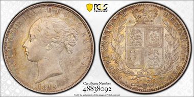 1845 1/2 Cr S-3888 AU55