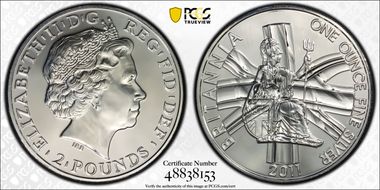 2011 £2 S-BF14 Britannia Ag MS69