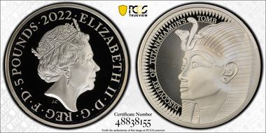 2022 £5 S-L101 Tutankhamun’s Tomb PR69DCAM