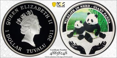 2011 $1 Giant Panda Wildlife in Need PR69DCAM