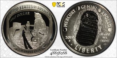 2019-S 50C Apollo 11 50th Anniversary PR70DCAM