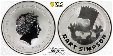 2022-P $1 Bart Simpson MS70