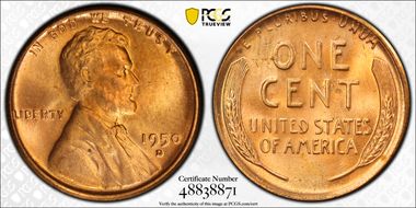 1950-D 1C MS65RD