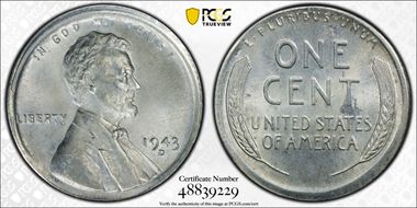1943-D 1C MS64