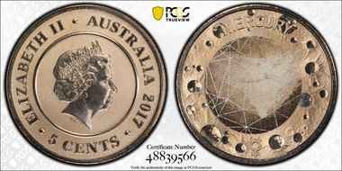 2017 5C Planetary Coins Mercury Colorized MS69