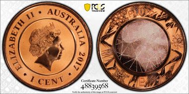 2017 1C Planetary Coins Pluto Colorized MS70RD