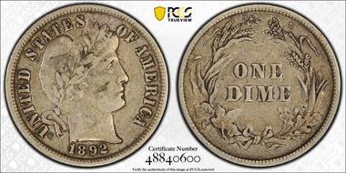 1892 10C VF30