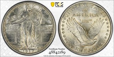 1917-D 25C Type 1 MS64FH