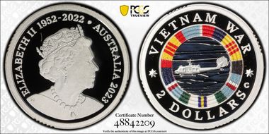 2023-C $2 Vietnam War Colorized  Ag PR70DCAM