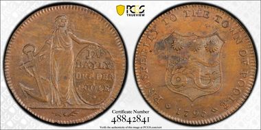 1795 Tk 1/2D DH-6 Dorsetshire, Poole MS63BN