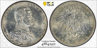 1913-A 3 Mk 25th Year J-112 MS63