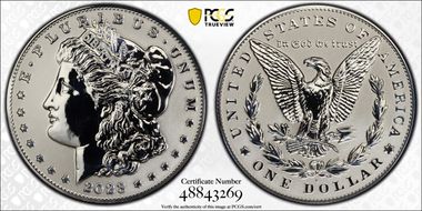 2023-S $1 Morgan Dollar Rev PR  Two-Coin Reverse Proof Set First Strike PR67