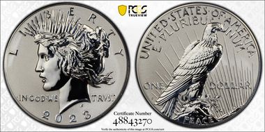 2023-S $1 Peace Dollar Rev PR Two-Coin Reverse Proof Set First Strike PR70
