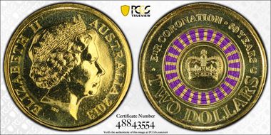 2013-C $2 Coronation Colorized MS64