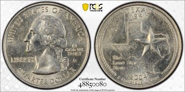 2004-D 25C Texas AU55