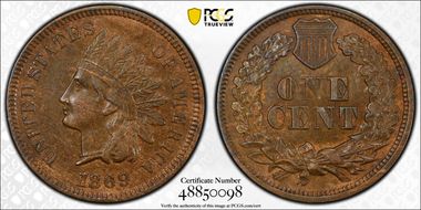 1869 1C AU58BN