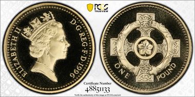 1996 £1 S-J11 N. Irish Design PR69DCAM