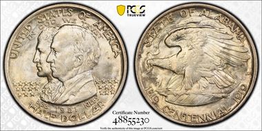 1921 50C Alabama AU58