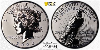 2023-S $1 Peace Dollar Rev PR Two-Coin Reverse Proof Set First Strike PR70