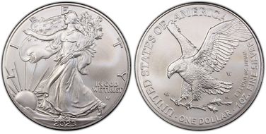 2023-W $1 Burnished Silver Eagle First Strike SP69