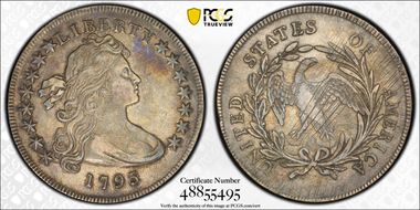 1795 $1 Draped Bust, Off-Center XF40
