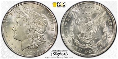 1921 $1 Morgan MS62