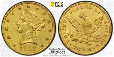 1848 $10 AU58