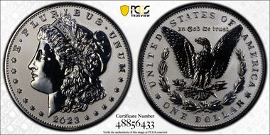 2023-S $1 Morgan Dollar Rev PR Two-Coin Reverse Proof Set PR70