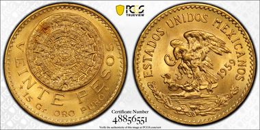 1959 20 Peso KM-478  Au MS66