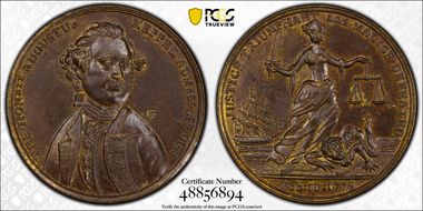 1779 AE Medal Betts-564, Admiral Keppel MS61