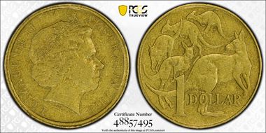 2000 $1 Mule-Struck w/10C Obv XF45