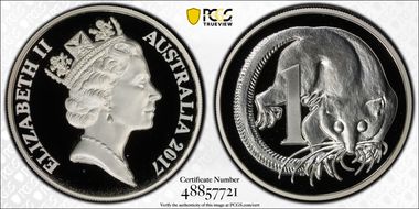 2017 1C Decimal Designs in Perspective 1oz Ag High Relief PR69DCAM