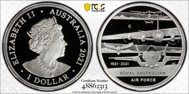 2021-C $1 Air Force Centenary Ag PR69DCAM