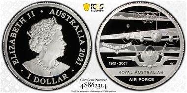 2021-C $1 Air Force Centenary Ag PR69DCAM