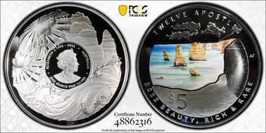 2023 $5 Twelve Apostles Domed Colorized PR69DCAM
