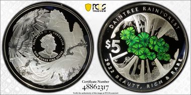 2022 $5 Daintree Rainforest Colorized PR69DCAM