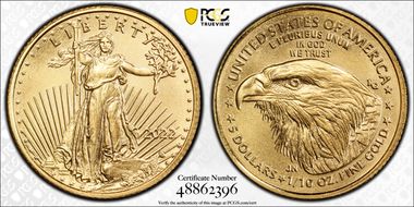2022 $5 Gold Eagle MS69