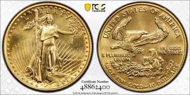 1986 $10 Gold Eagle MS69