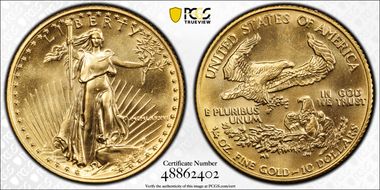 1986 $10 Gold Eagle MS67