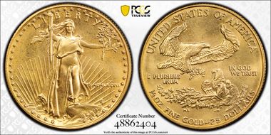 1986 $25 Gold Eagle MS68