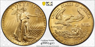 1986 $50 Gold Eagle MS69