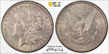 1893 $1 VAM 4, Doubled Stars AU50