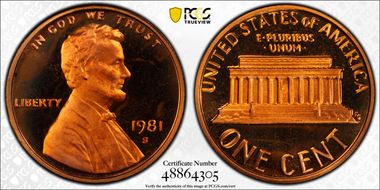 1981-S 1C Type 2 PR69DCAM