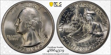 1976-S 25C Silver MS65