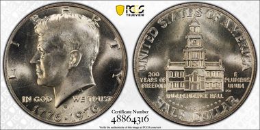 1976-S 50C Silver MS67