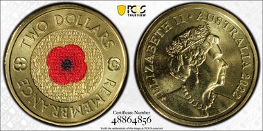 2022-C $2 Remembrance Day Colorized MS67