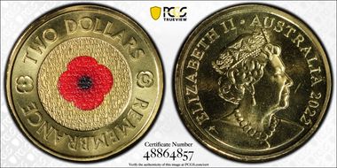 2022-C $2 Remembrance Day Colorized MS67