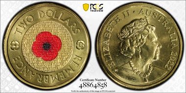 2022-C $2 Remembrance Day Colorized MS67