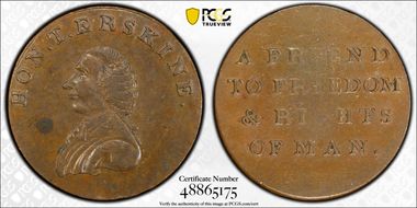 (c.1790) Tk 1/2D DH-1010 Middlesex Erskine and Erskine & Gibbs AU58BN