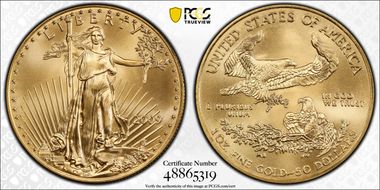 2009 $50 Gold Eagle MS70